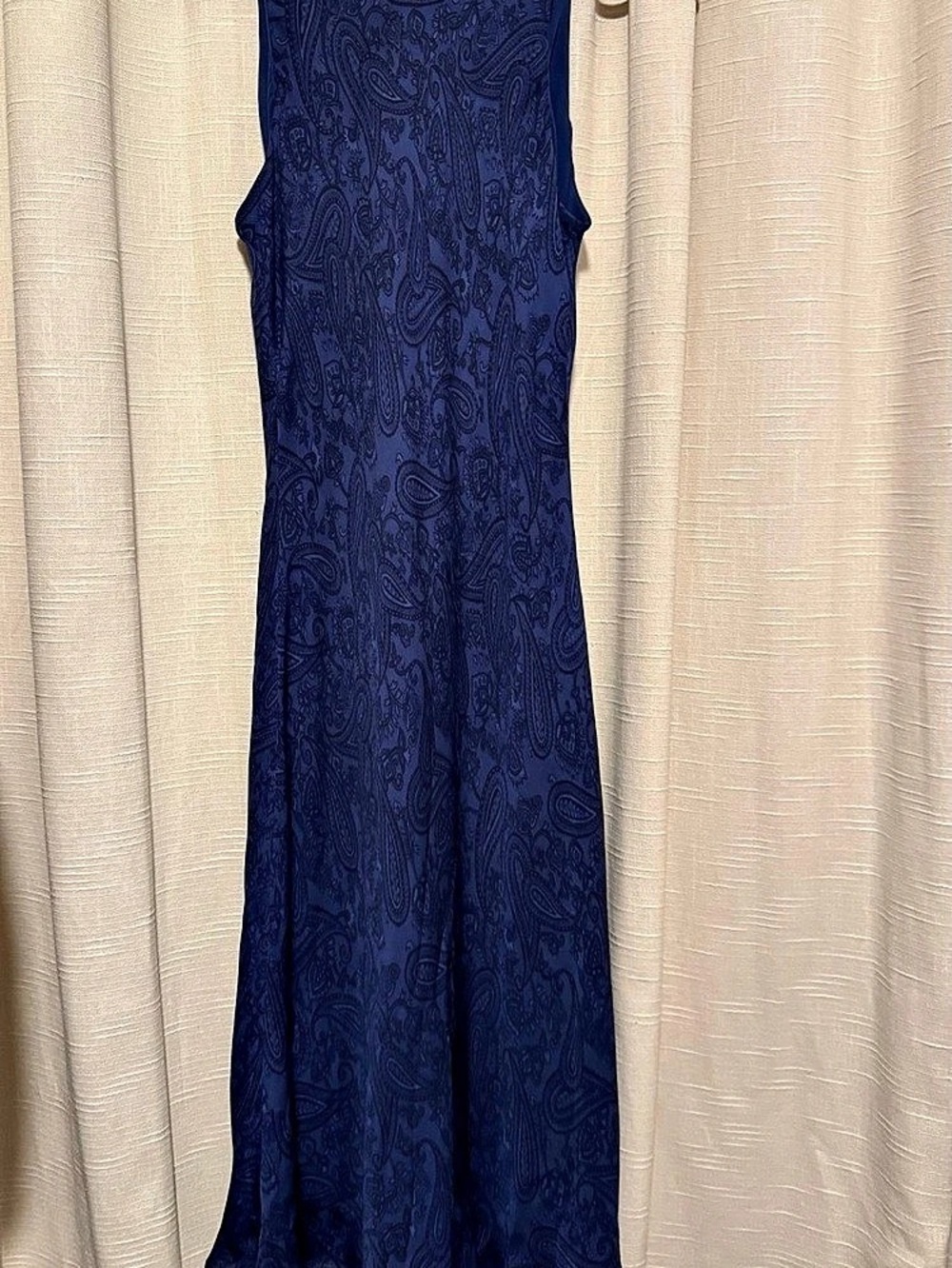 Lauren Ralph Lauren 100% Silk Paisley Dress in Blue Size 10 Like New
